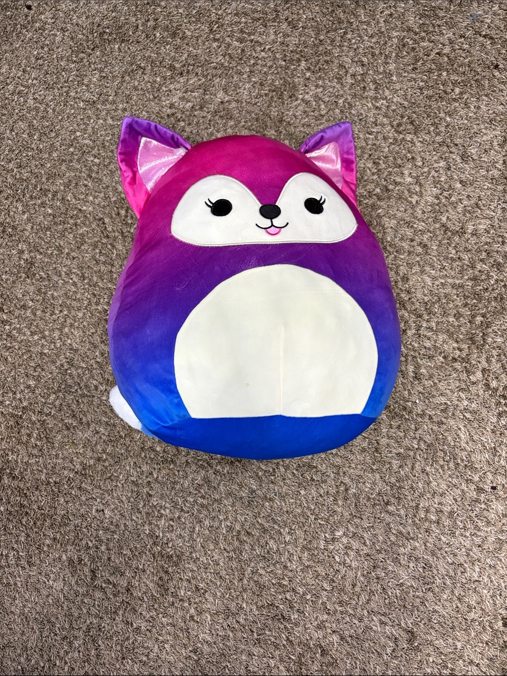 Squishmallows Purple Pink Blue Gradient Fox Plush